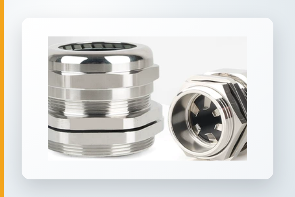 Nickel-plated EMC brass shielded cable gland for outdoor electrical enclosure cable entry